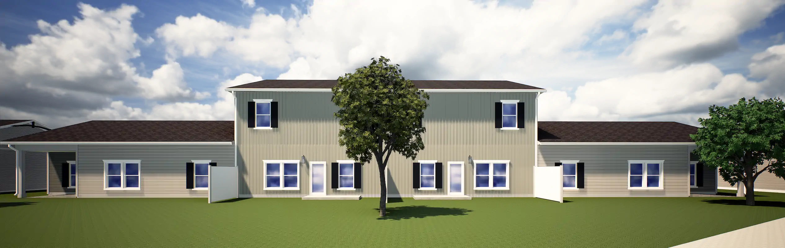 Building U back exterior at Lock Pointe Village