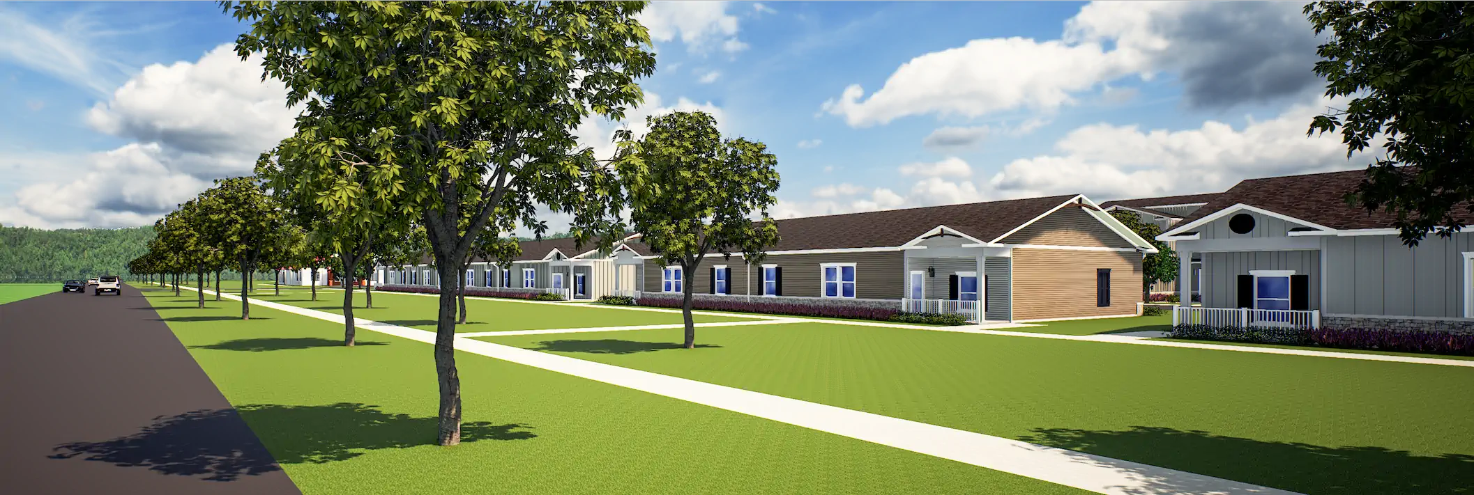 Hill Road elevations at Lock Pointe Village